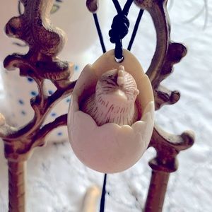 Vintage Razza chick hatched 🐣 in his shell necklace